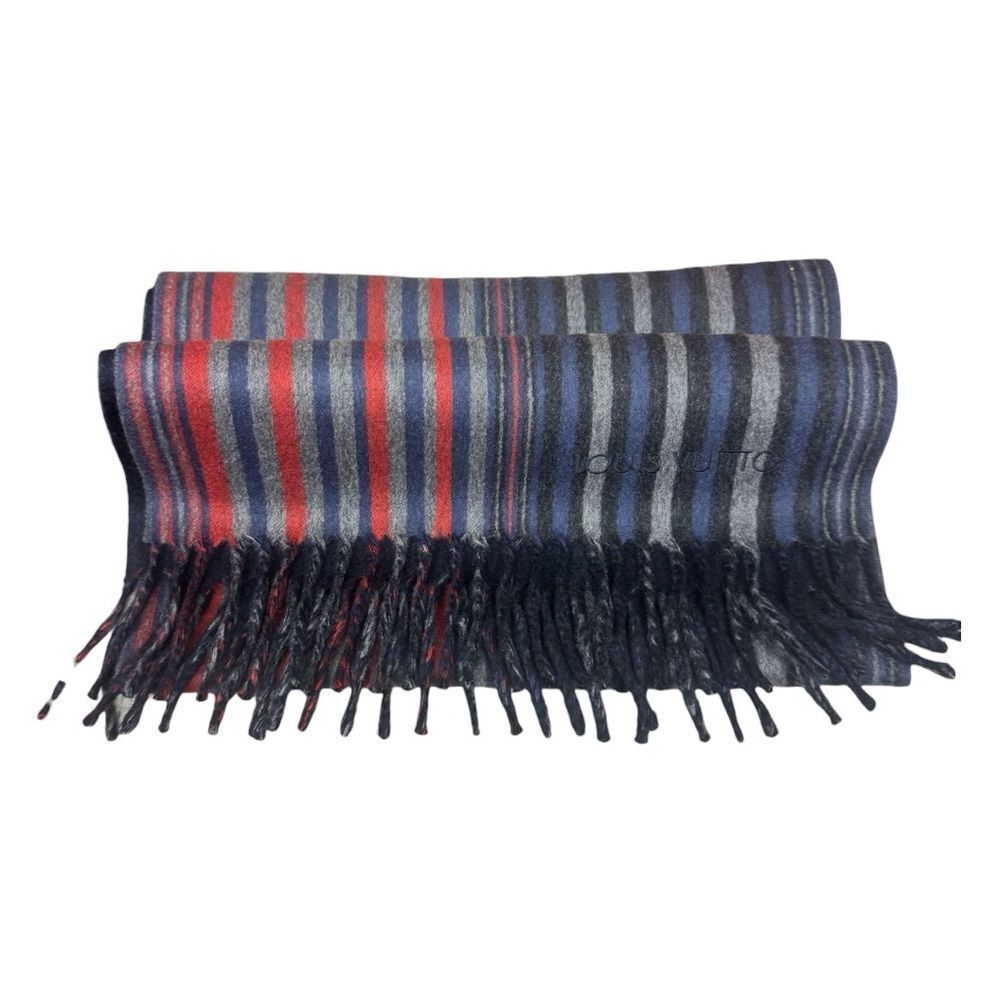 NWOT Louis Vuitton Cashmere Wool Brushed Striped Scarf Stole Pristine M74947